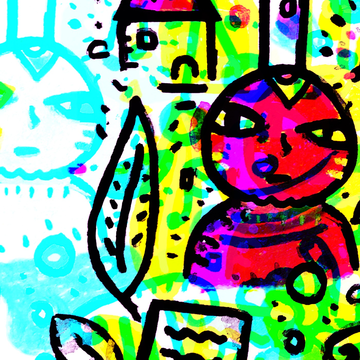 La Cigale et la Fourmi — original painting artwork by Space Raphaël