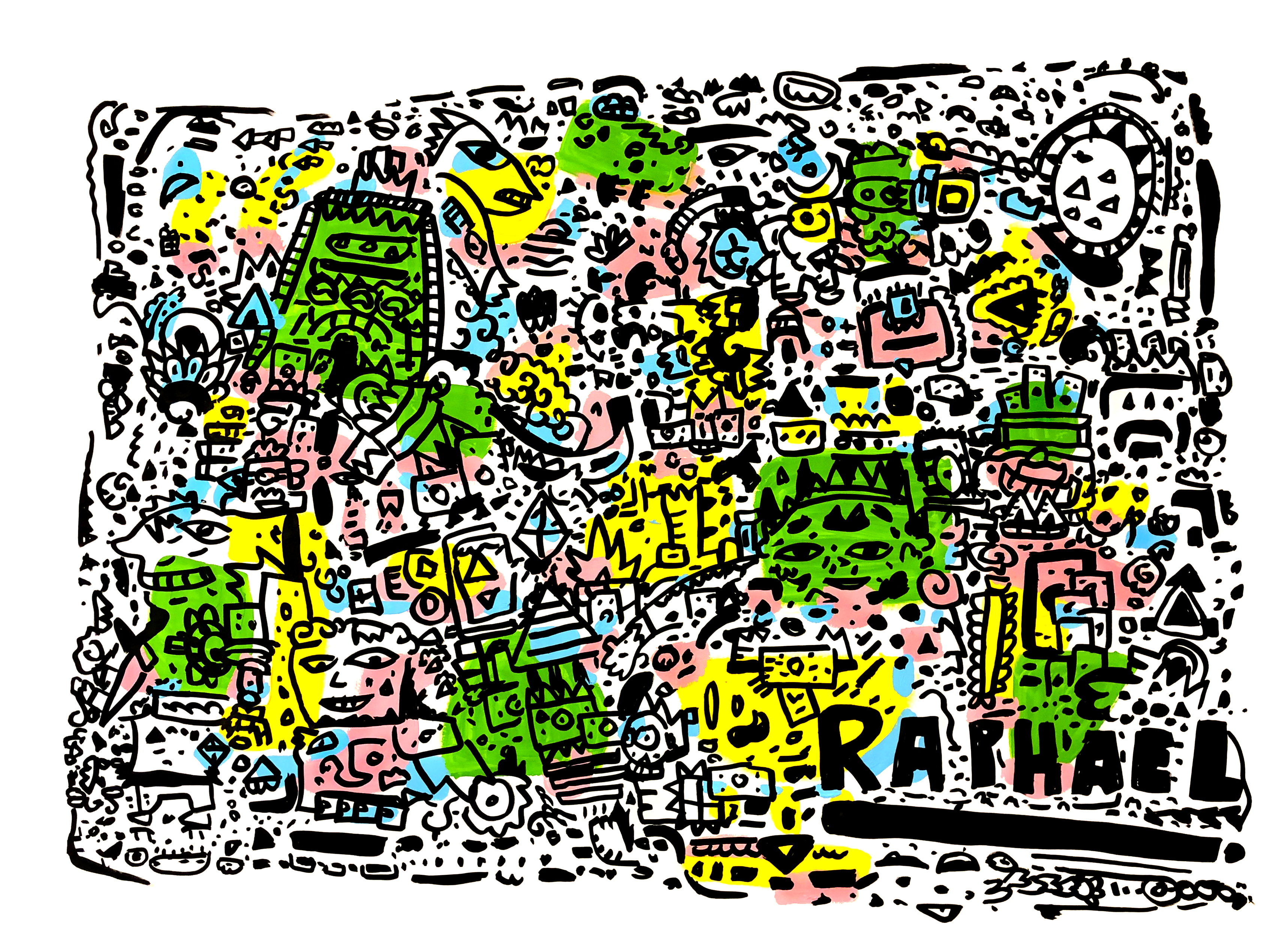 Chah, drawing artwork by Space Raphaël