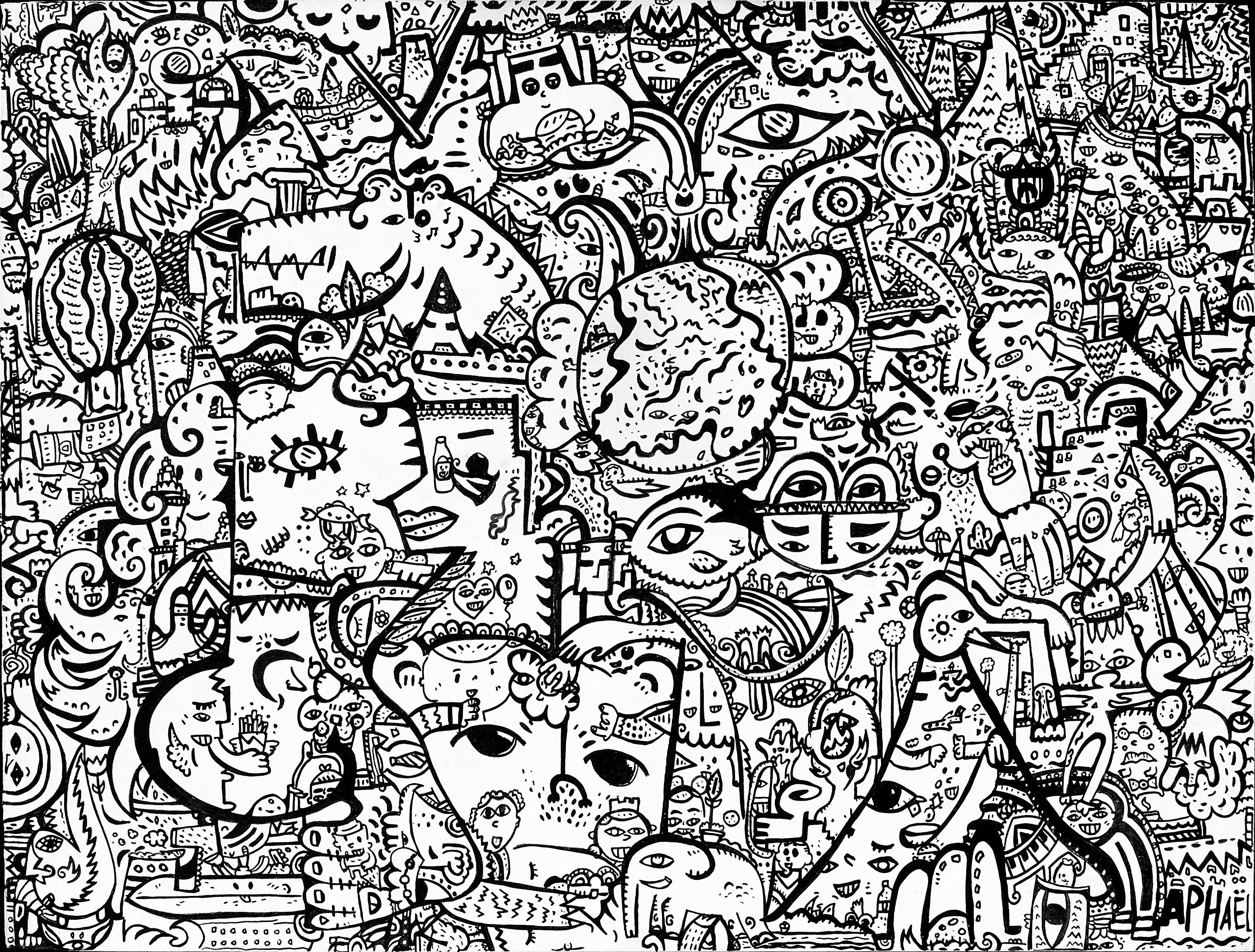 Harmony 2ème version, painting artwork by Space Raphaël