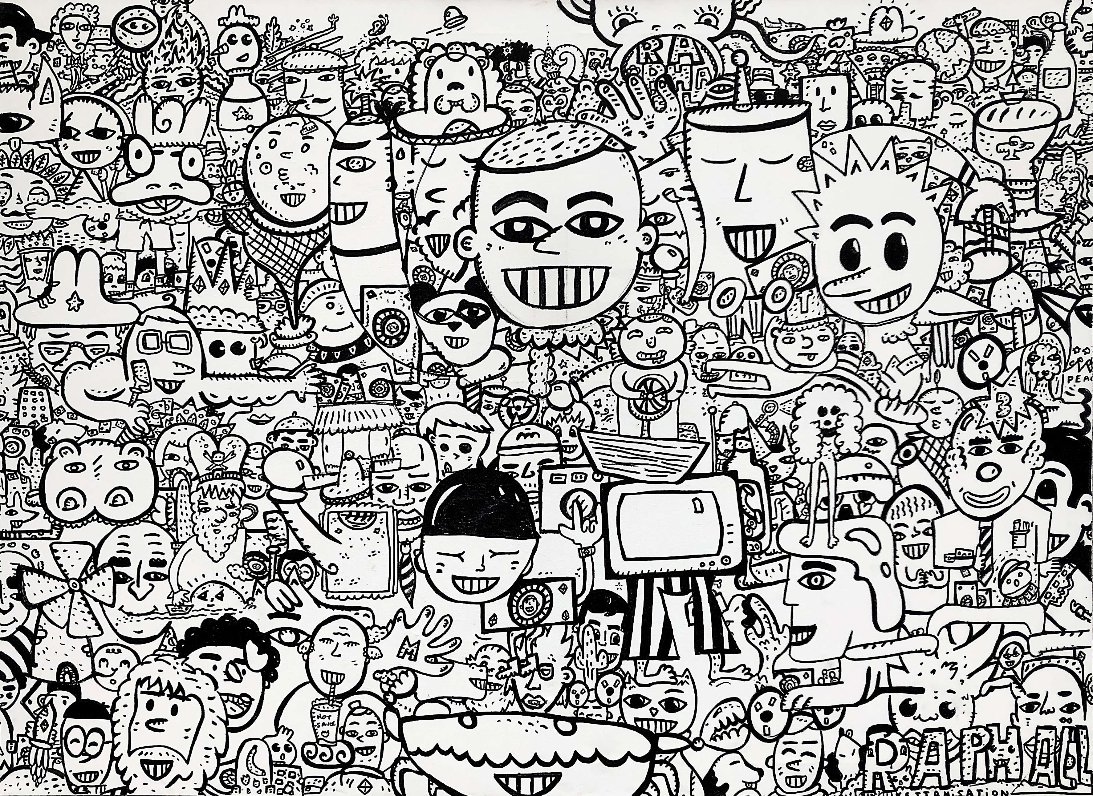 Joeystarr temporaire, painting artwork by Space Raphaël
