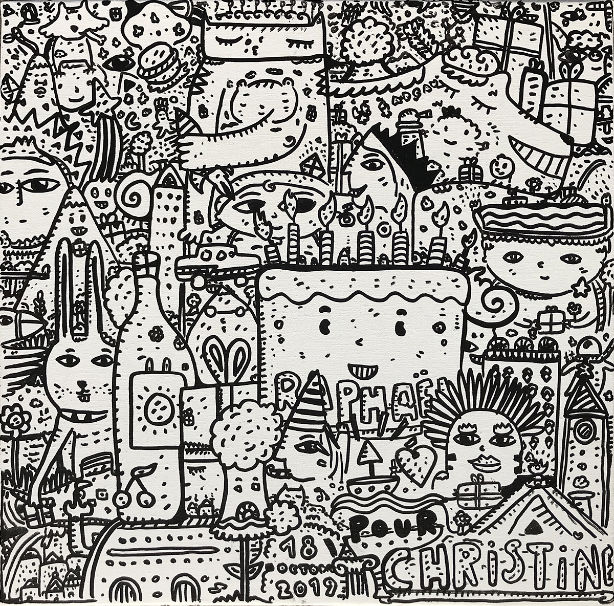Le cadeau, painting artwork by Space Raphaël