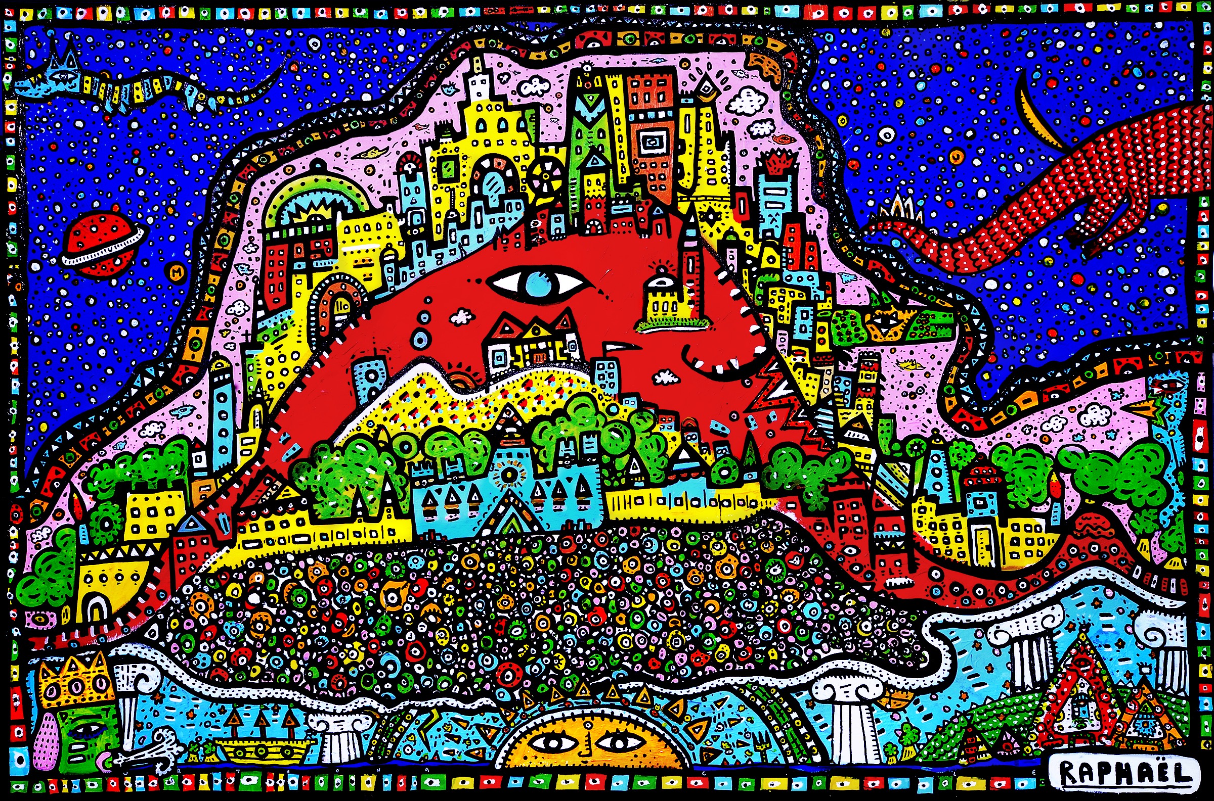 Soleil Levant, painting artwork by Space Raphaël