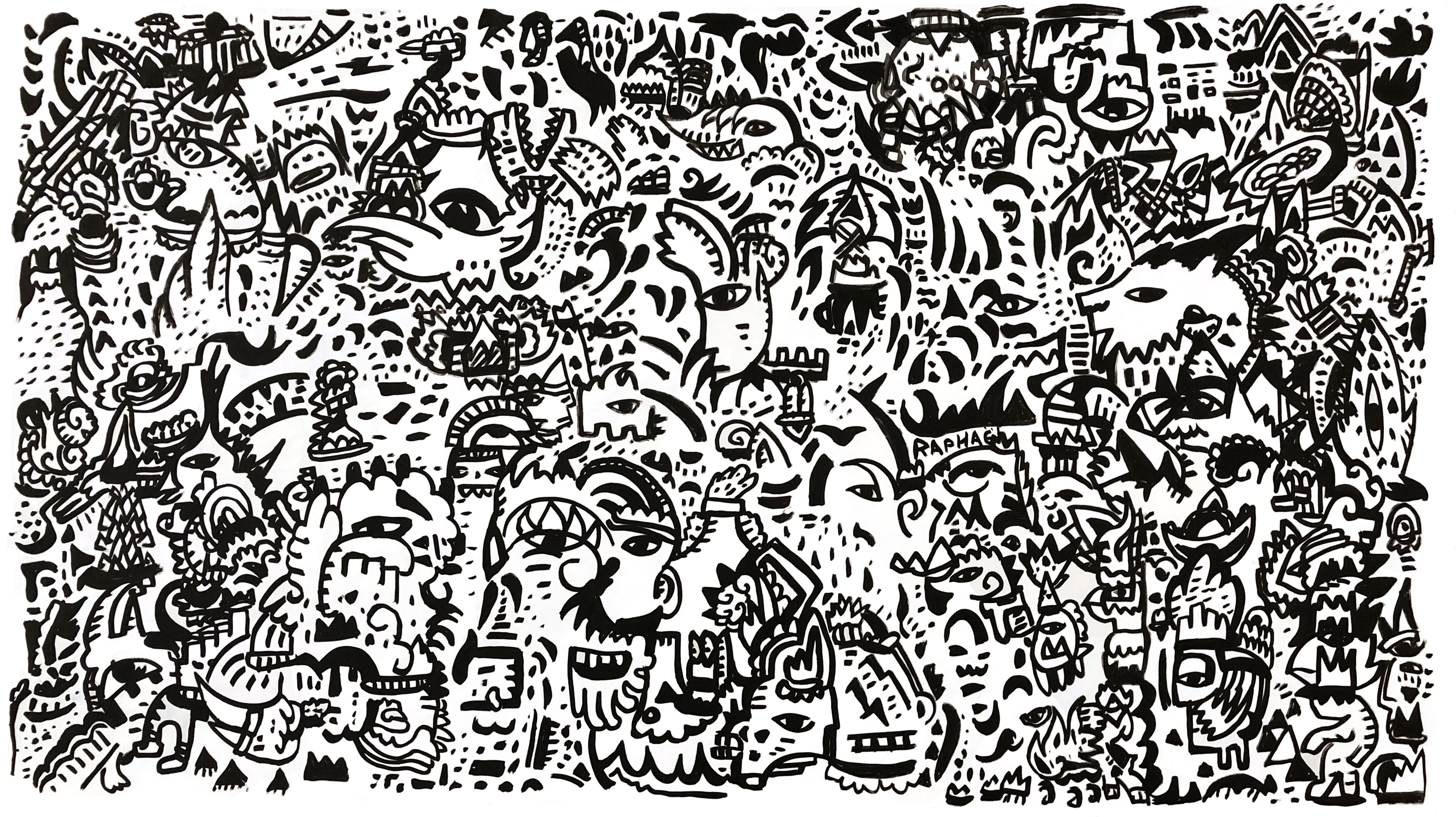 New life, drawing artwork by Space Raphaël