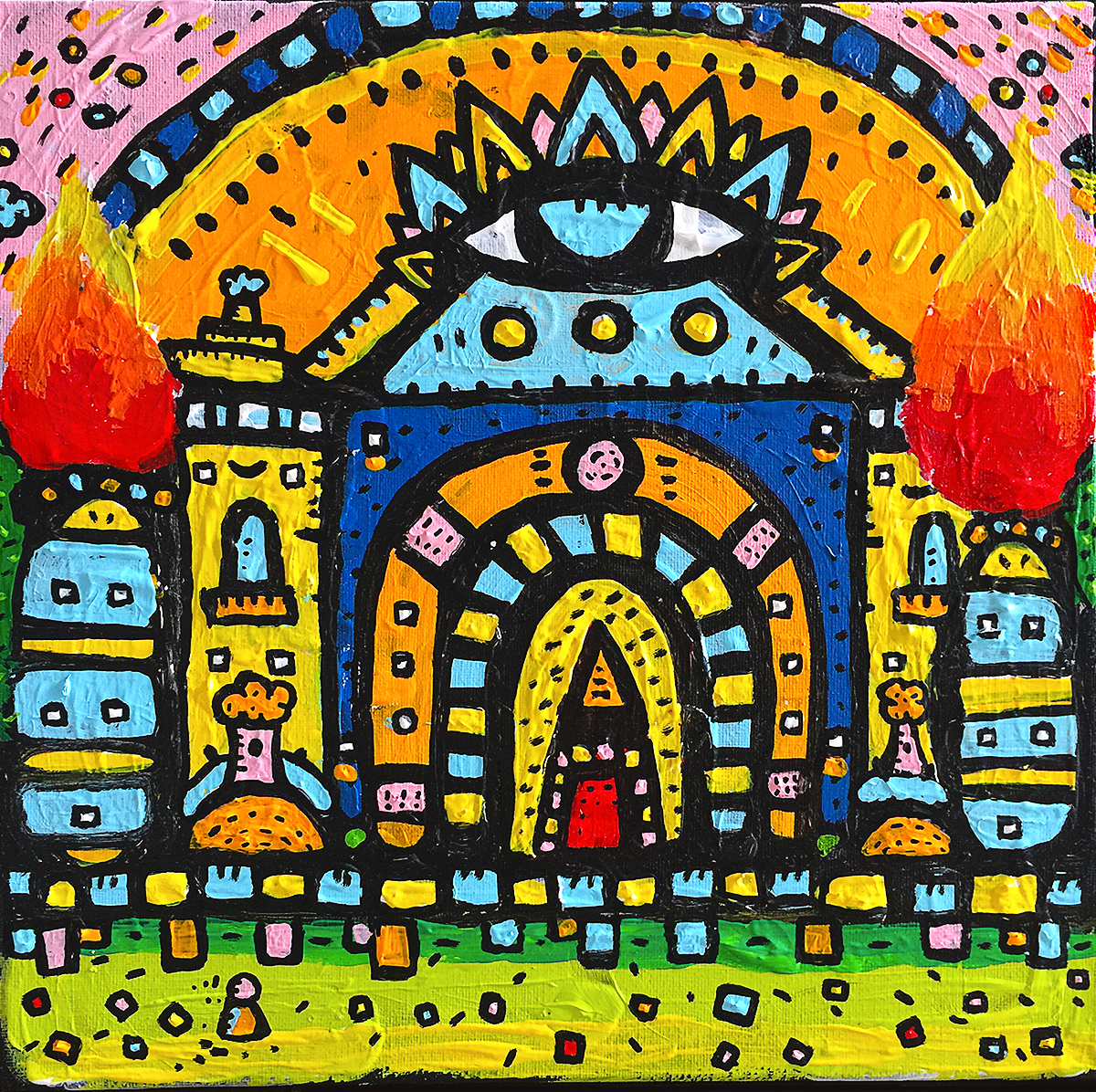 Temple d'Odine, painting artwork by Space Raphaël