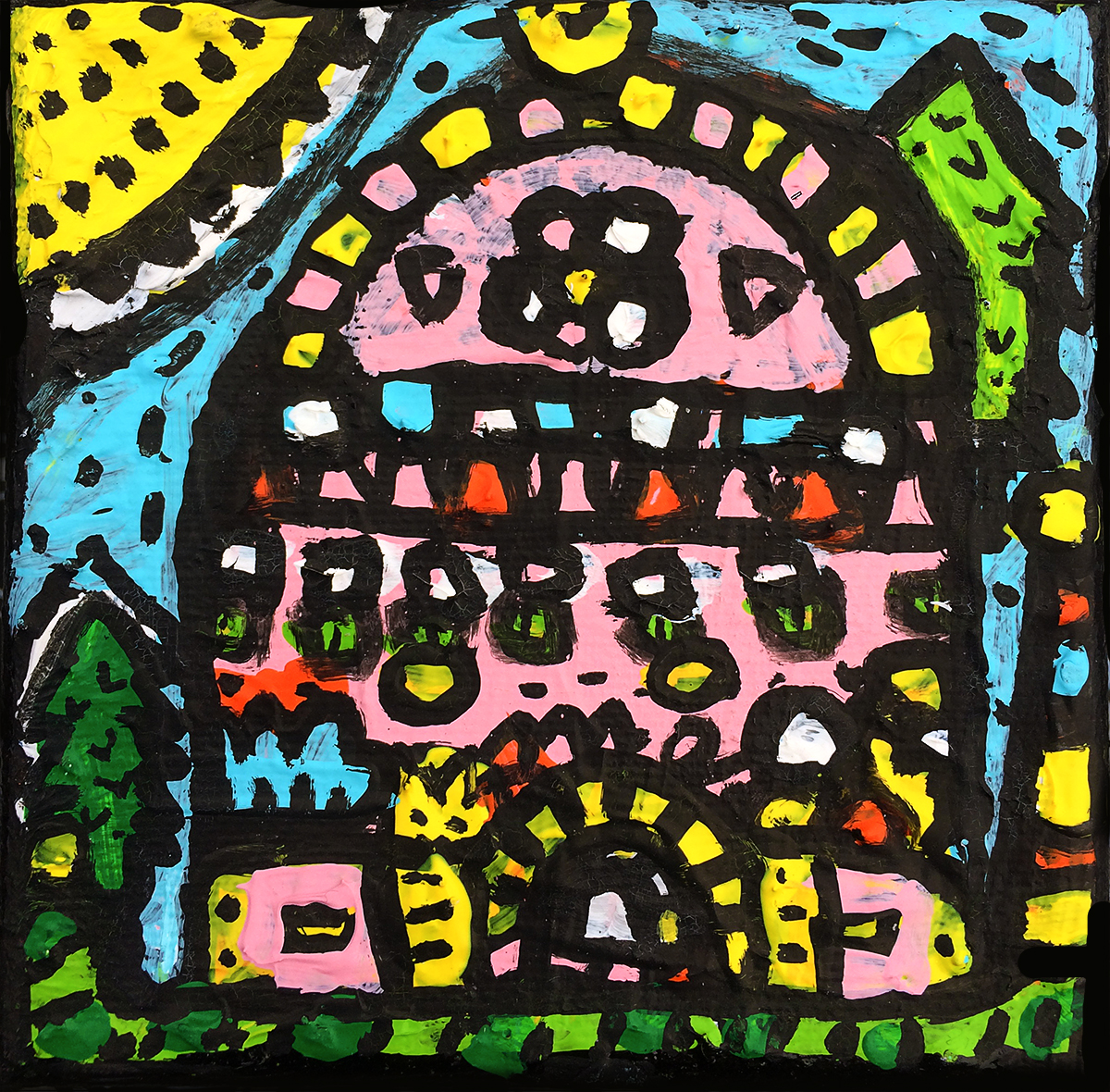 Temple de Surya, painting artwork by Space Raphaël