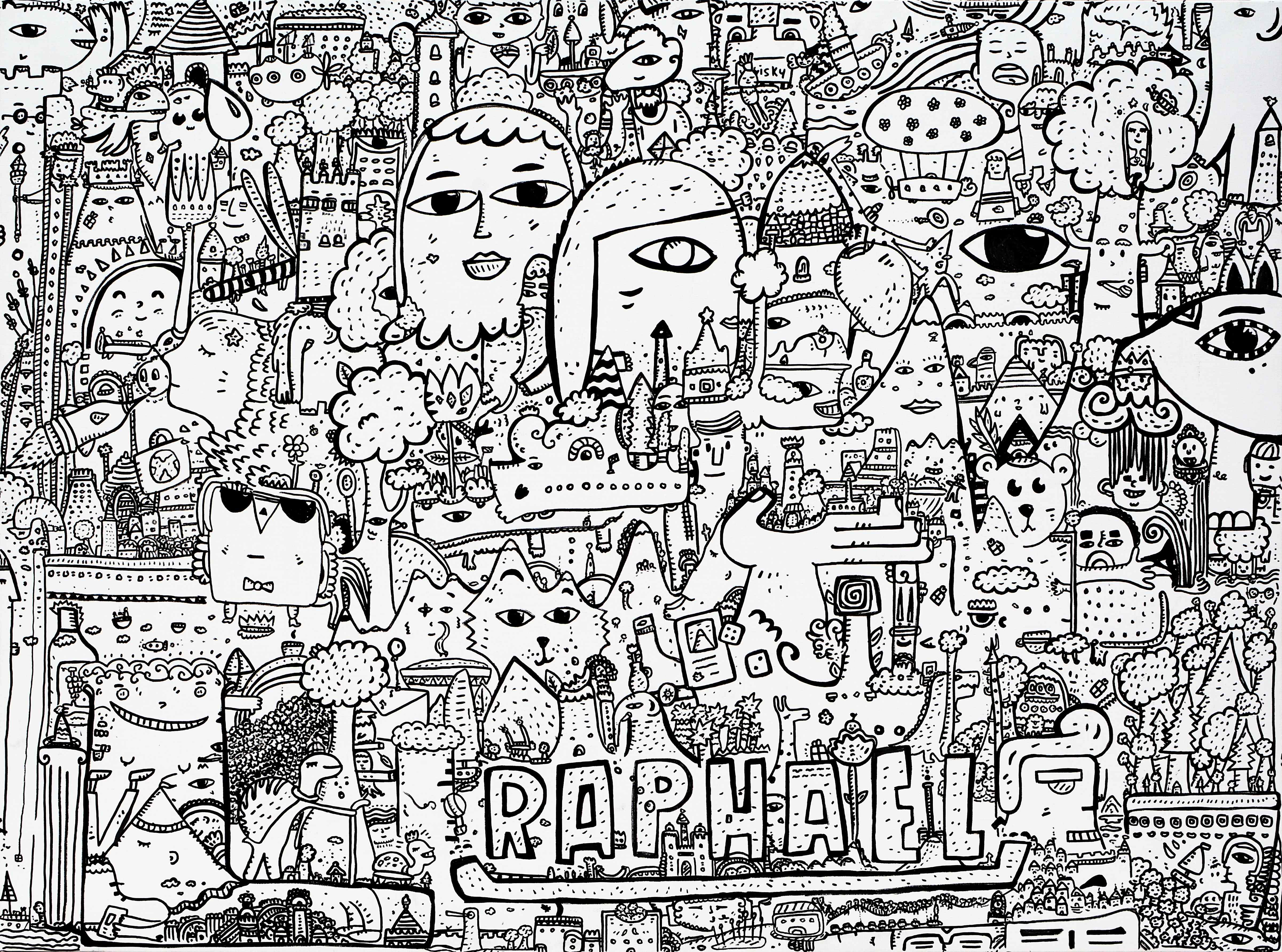 The art of living, painting artwork by Space Raphaël